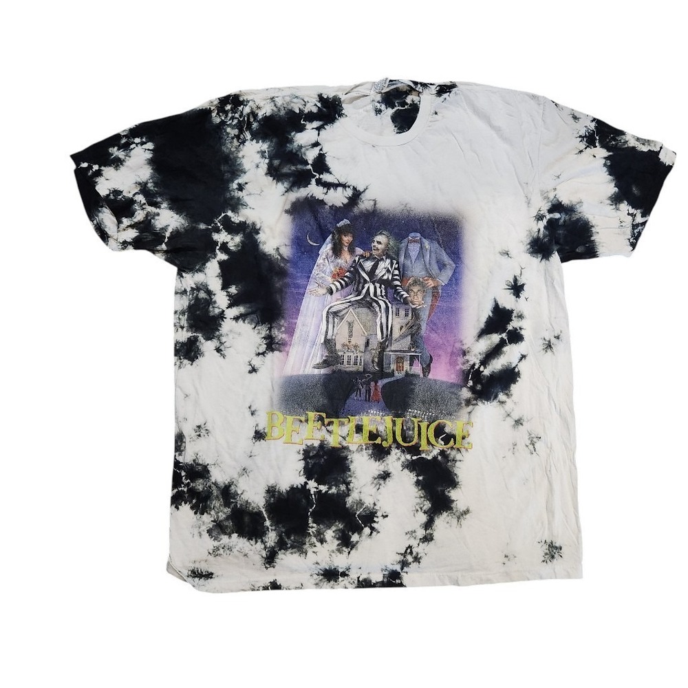 Beetlejuice T-Shirt Mens XXL‎ Black white Tie Dye NEW